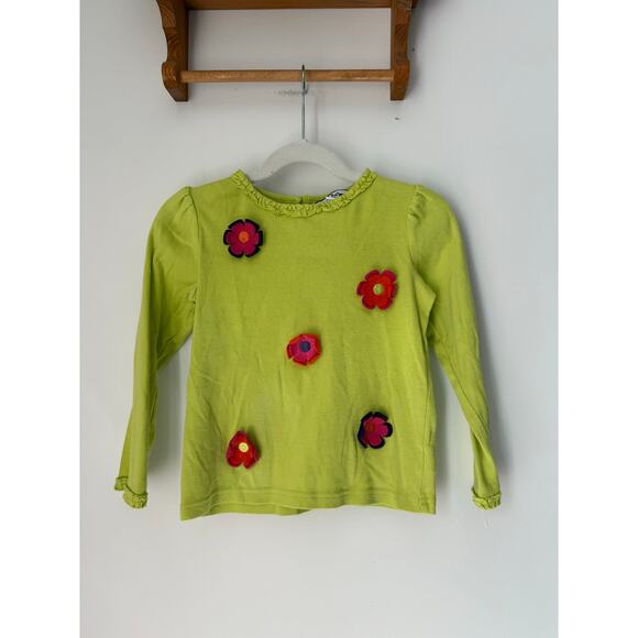 vintage Hartstrings lime green top with flowers - size 5 - Picture 2 of 5
